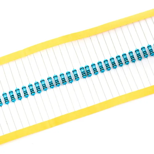 Miniatura 4 de Chanzon 100pcs 1/2W (0.5W) 1 Ω ohmios Resistencia fija de película metálica 0.01 ±1% Tolerancia 1R MF Orificio pasante Resistencias limitadoras