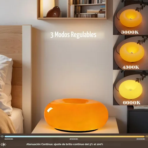 Miniatura 7 de Lámpara de dona blanca de diseño creativo, aplique de pared enchufable o lámpara de mesa Lámpara de ambiente de doble uso, moderna lámpara de pared