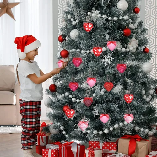 Miniatura 6 de Kajaia 24 adornos colgantes del 4 de julio, adornos patrióticos de terciopelo para el árbol del Día de los Caídos, adornos del Día