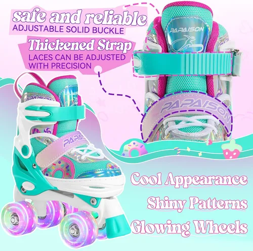 Miniatura 3 de PAPAISON Patines de ruedas ajustables con ruedas iluminadas para niñas, patines para niños y bebés de 4 a 6, 5 a 8, 8 a 12 años