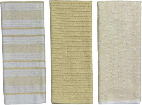 Miniatura 33 de Serafina Home Paños de cocina a cuadros amarillo mostaza: paño de 100 % algodón, suave, para limpieza y secado, absorbente, de rizo, con asa, juego
