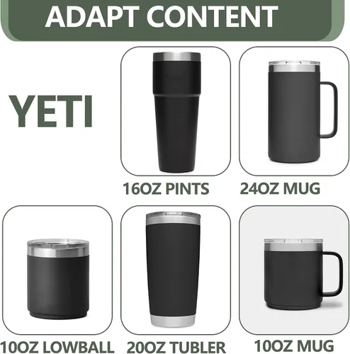 Miniatura 2 de KEUYE Tapa para coctelera compatible con YETI Rambler de 20 onzas, vaso de 20 onzas/16 onzas, taza de 10 onzas, taza de 10 onzas, taza de 24 onzas
