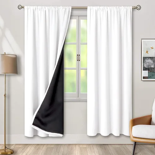 Miniatura 57 de BGment - Cortinas opacas para sala de estar de 63 pulgadas de largo, juego de 2 paneles, cortinas para oscurecer toda la habitación, cortinas