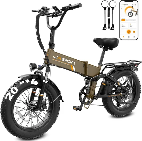 Jasion X Hunter PRO/ST Electric Bike for Adults,1800/1400W Peak 20''Fat Tire Foldable E Bikes,Folding Ebike Up to 80/70 Miles Range 30 MPH,720/624WH