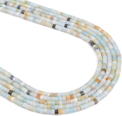 Miniatura 36 de BEADIA Cuentas Espaciadoras de Jade Amarillo Natural en Forma de Tapa, Cuentas Semipreciosas Sueltas para Hacer Joyas con Encuadernación, 4mmx2mm