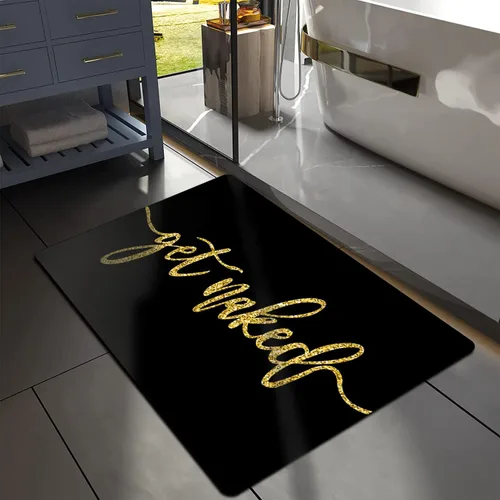Miniatura 8 de MUGINYU Get Naked Tapete de Baño, Alfombrillas de Baño Modernas y Divertidas en Blanco y Negro de Secado Rápido Absorbentes Antideslizantes Delgadas