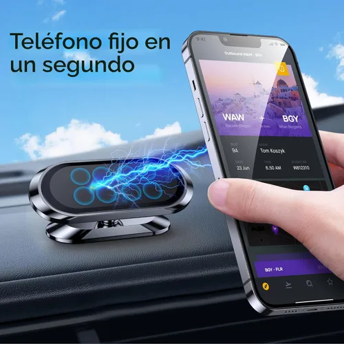 Miniatura 2 de 【Paquete de 2】 Soporte magnético de teléfono para el tablero del automóvil 【Imán fuerte】 Soporte magnético para teléfono del coche 【4 placas】