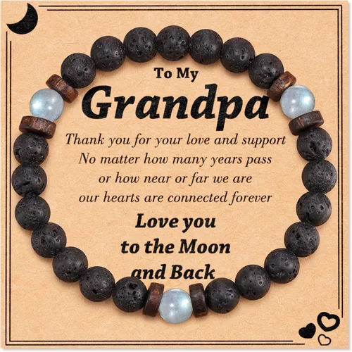 Tarsus Regalos para el día del padre para hombres, papá, marido, novio, abuelo, hermano, piedra natural, cuentas de piedra luna, pulsera hecha a