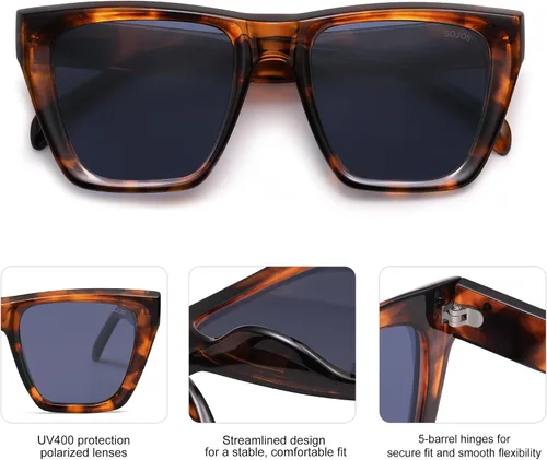 Miniatura 24 de SOJOS Fashion Oversized Square Cat Eye Polarized Sunglasses for Women Trendy Cateye Style Womens Sunglasses SJ2179