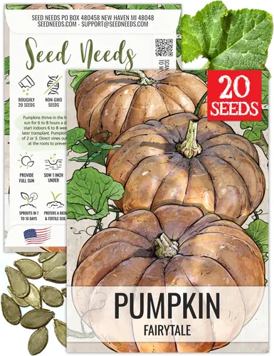 Seed Needs Semillas de calabaza para plantar calabazas de cuento de hadas, reliquia sin OMG y semillas de vegetales Cucurbita sin tratar para Cuento
