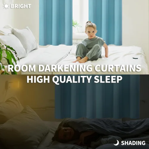 Miniatura 4 de BGment Cortinas opacas con aislamiento térmico y ojales, cortinas para oscurecer la habitación y la sala de estar, juego de 2 paneles