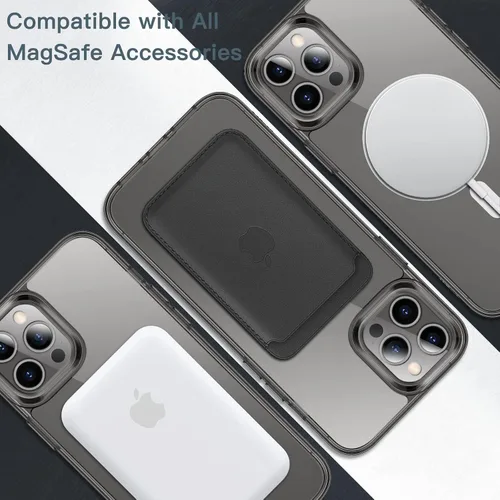 Miniatura 4 de JETech Funda magnética para iPhone 12 Pro Max de 6.7 pulgadas, compatible con carga inalámbrica MagSafe, a prueba de golpes, parte trasera