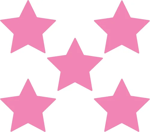 Miniatura 43 de LiteMark Durable Stars, calcomanía roja brillante de 5.5 pulgadas, uso en hormigón liso, azulejos, vidrio, paquete de 8 estrellas Rojo