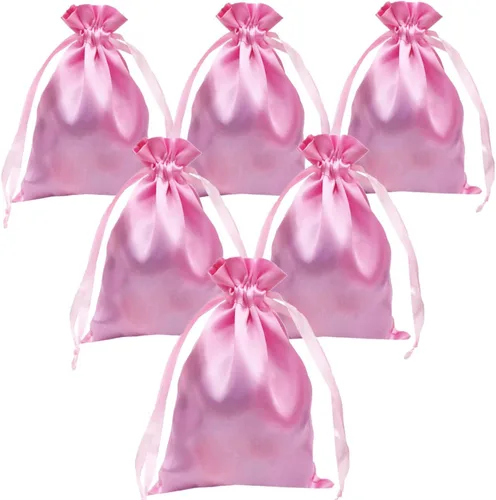 35 PCS Bolsas de Regalo de Satén Rosa de 5 x 7 Pulgadas con Cordón, Bolsas de Favor para Bodas, Bolsas de Favor para Fiestas, Bolsitas de Joyería de