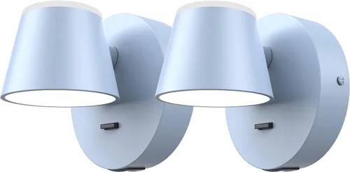 Miniatura 21 de URSOLA Aplique de pared LED con interruptor de encendido/apagado, puerto de carga USB, 110 voltios, lámpara de pared cableada con cable de 350