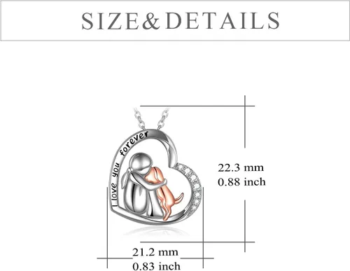 Miniatura 21 de YFN Collar con colgante de perro de recuerdo de plata de ley, regalo conmemorativo para amantes de los perros para mujeres