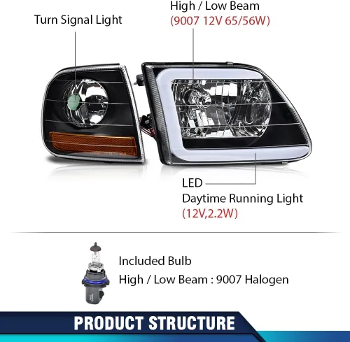 Miniatura 4 de KIT DE LUCES LED PIT66 PARA LUZ DIURNA Y DE ESTACIONAMIENTO EN ESQUINA Compatible con Ford Expedition 1997-2002/Se ajusta a Ford F150 1998-2003