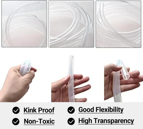 Miniatura 3 de Tubo de vinilo de plástico transparente de 3/8 pulgadas de diámetro interior x 1/2 pulgadas de diámetro exterior de 10 pies, manguera de PVC