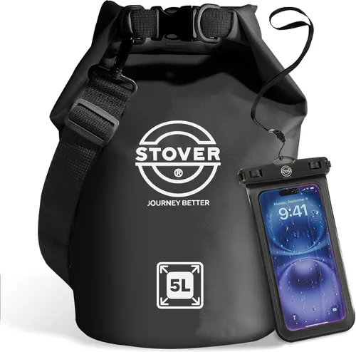Miniatura 34 de STOVER 5/10/25/30/40/55L Waterproof Dry Bag- Roll-Top Backpack w/Phone Case- Kayaking, Hiking, Camping, Boating- Men/Women 10L morado
