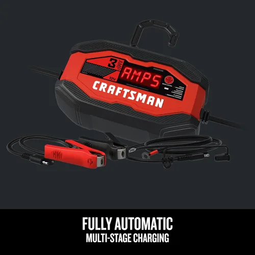 Miniatura 4 de Cargador y Mantenedor de Batería CRAFTSMAN, CMXCESM260, 3-en-1, Totalmente Automático, 3 Amps, 12 Voltios, para Baterías de Motocicleta, Coche, SUV