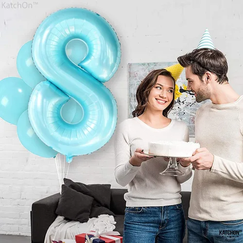 Miniatura 143 de KatchOn, Globo grande azul número 2 de 40 pulgadas Decoraciones de cumpleaños de Baby Shark para niño de 2 años Globo azul número 2 Globo
