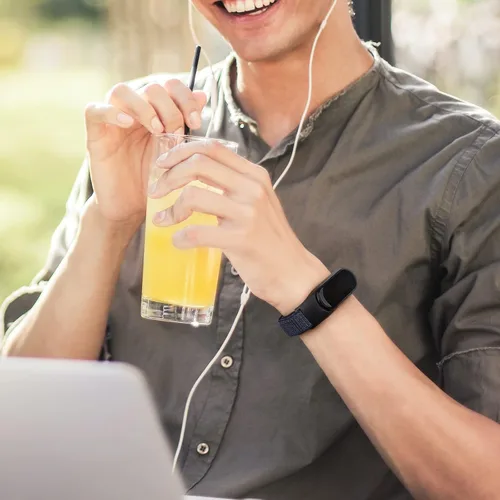 Miniatura 6 de Wanme Bandas de nailon para Amazfit Band 5 correas de repuesto para mujeres y hombres, paquete de 2 correas deportivas de nailon suave compatibles