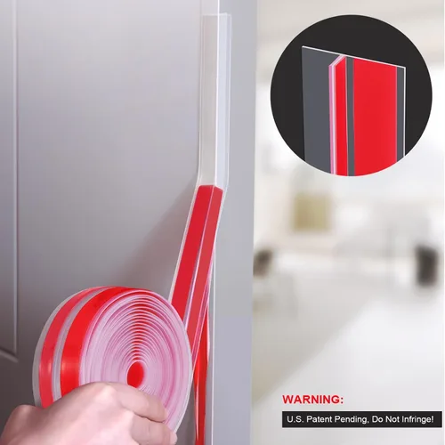 Miniatura 2 de Benory Cinta de sellado de silicona en forma de T de 20 pies, cinta de sellado para puertas y ventanas, bloquea corrientes de aire frío y reduce