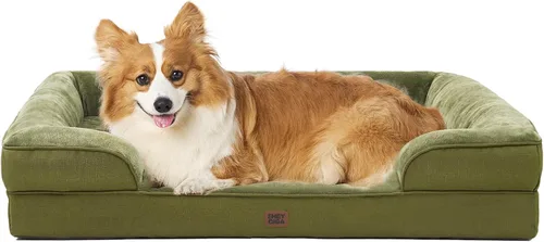 Miniatura 90 de EHEYCIGA - Cama ortopédica para perro grande, impermeable, de espuma viscoelástica y espuma tipo caja de huevos, bordes elevados, antideslizante
