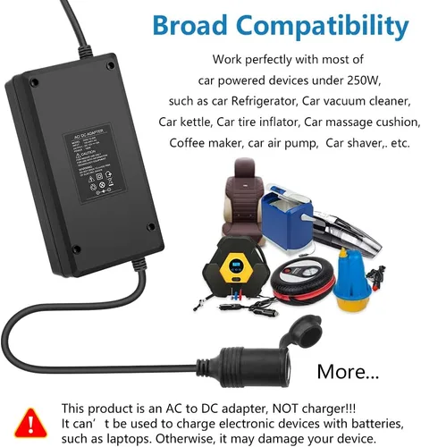 Miniatura 5 de SHNITPWR Adaptador de convertidor de CA a CC 110 V a 12 V Convertidor 180 W 15 A encendedor de cigarrillos de coche enchufe 100 ~ 240 V CA a CC 12