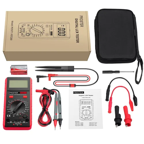 Miniatura 8 de Proster Medidor LCR - Probador de Resistencia de Inductancia y Capacitancia Multímetro con Autodescarga y Pantalla de Sobrecarga