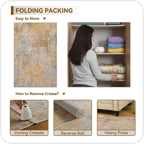 Miniatura 8 de Tapete de entrada de 2 x 3 pulgadas, color dorado beige, para entrada interior, 24 x 36 pulgadas, lavable y pequeño, para suelo de cocina, entrada