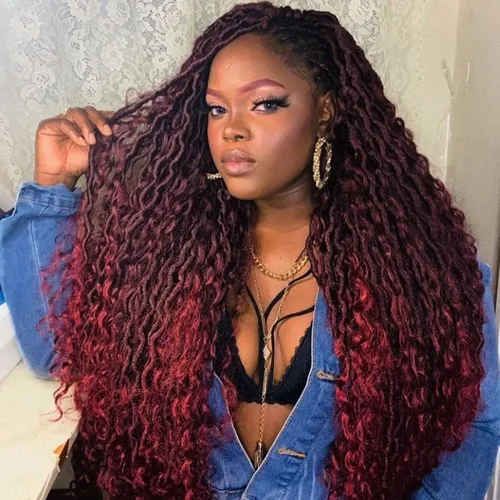 Miniatura 13 de Goddess Locs - Cabello de ganchillo de 8 pulgadas, 6 paquetes de rastas sintéticas de cabello de ganchillo para mujeres negras, cabello suave 1b