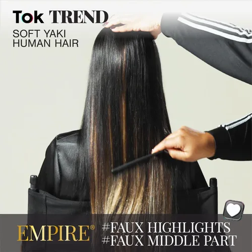 Miniatura 2 de Sensationnel Cabello humano Empire Yaki – Tejido sin enredos para un tejido rápido y coser en estilos para reflejos falsos y parte media falsa dejar
