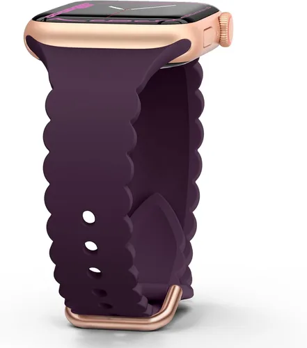 Miniatura 10 de Sunnywoo Correa Deportiva de Silicona con Encaje Compatible con Apple Watch de 38mm 40mm 41mm 42mm 44mm 45mm 46mm 49mm para Mujeres, Correa de Puño