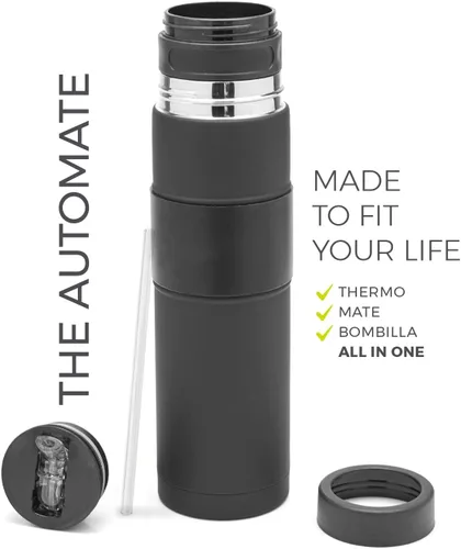 Miniatura 2 de BALIBETOV - Nuevo - Acero Inoxidable Automático - Botella térmica, Taza para mate y Bombilla Todo en Uno - No necesita rellenar cada vez que quiere