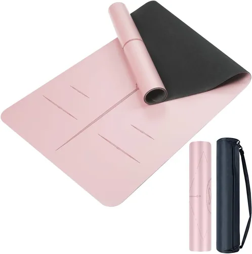 Miniatura 11 de Esterilla de yoga de goma natural, antideslizante, no tóxica, 2.835 x 1.055 x 0.197 in, yoga caliente, pilates, entrenamiento en el suelo