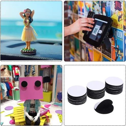 Miniatura 6 de WILLBOND 24 pares de parches de árbitro de 1 pulgada con puntos negros autoadhesivos redondos de doble cara de gancho y bucle, cinta adhesiva