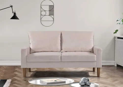Miniatura 2 de Container Furniture Direct Petit Love Seat - Sofá biplaza de terciopelo moderno de mediados de siglo para espacios pequeños, sofá tapizado de 2