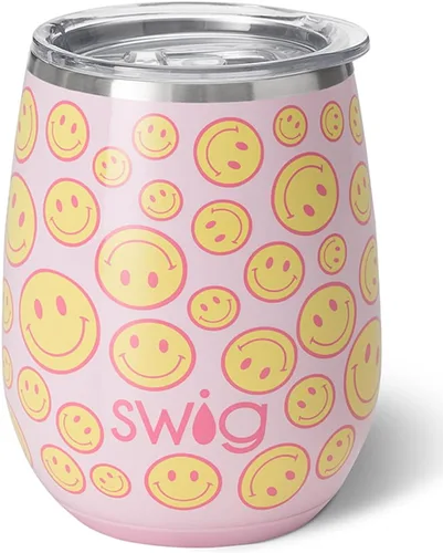 Miniatura 17 de Swig Vaso de vino aislado de 14 onzas con tapa, apto para lavavajillas, tazas de vino de acero inoxidable (negro)