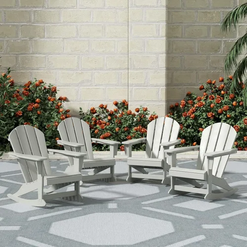 Miniatura 58 de WestinTrends Silla mecedora Malibu de poliéster para exterior/patio Adirondack, Negra