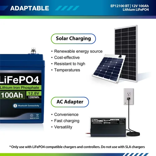 Miniatura 7 de ExpertPower Batería de litio LiFePO4 recargable de ciclo profundo de 12 V/100 Ah Bluetooth Ciclos de vida de 2500-7000 y vida útil de 10 años