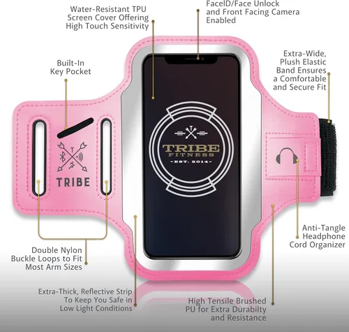 Miniatura 3 de TRIBE - Brazalete portateléfono para correr. Brazalete deportivo para teléfono celular iPhone y Galaxy para mujeres, hombres, corredores, trotar