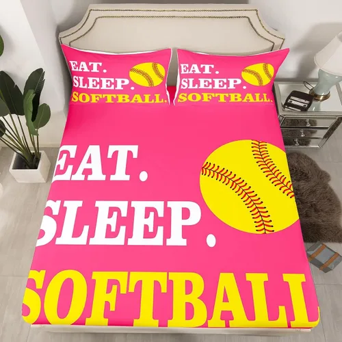 Miniatura 94 de Feelyou Juego de sábanas de béisbol para niños, juego de sábanas con temática deportiva de pelota, tamaño individual, para niños, adolescentes