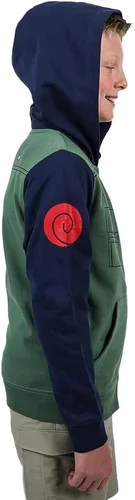 Miniatura 4 de Bioworld Naruto Anime Classic Kakashi Jonin - Sudadera con capucha para niños con cremallera Multicolor