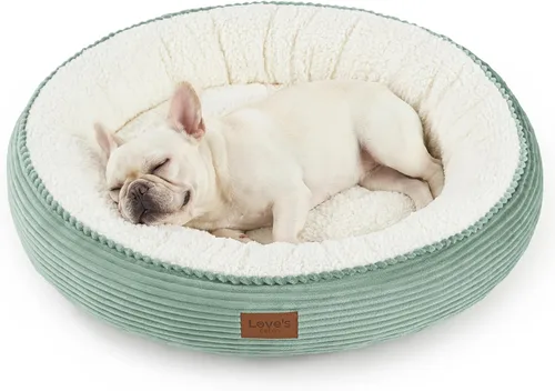 Miniatura 57 de Love's cabin Cama redonda acolchada para gatos y perros, cama para mascotas de 20 pulgadas para gatos o perros pequeños, parte inferior Violeta