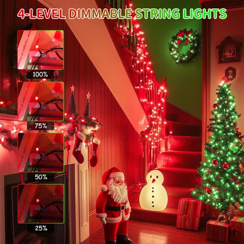 Miniatura 3 de JMEXSUSS Tira de luces LED de Navidad de 173 pies para exteriores, luces rojas y verdes de Navidad con control remoto, luces de árbol de Navidad que