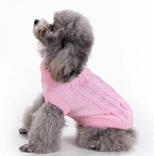 Miniatura 3 de Suéteres tejidos para perros pequeños, sudadera cálida para mascotas y gatos, ropa de invierno, suéter para gatitos y cachorros (X-Small, rosa)