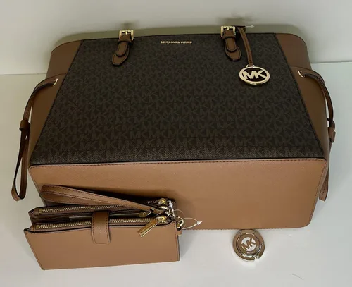 Miniatura 5 de Michael Kors MICHAEL Michel Kors Gilly - Bolsa de viaje con cordón grande con doble cierre para la muñeca