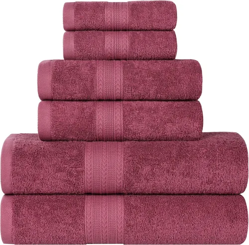 Miniatura 90 de Superior Juego de 6 toallas de mano de algodón ecológico, toallas pequeñas para spa, hotel, baño de invitados, cocina, secado rápido, suave