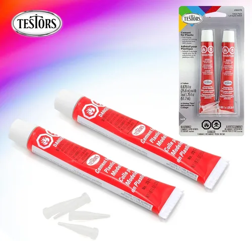 Miniatura 9 de Testors - Adhesivo de cemento modelo de plástico, paquete de 2, 6 pinceles de pintura en miniatura de detalles finos, cuchillo de manualidades